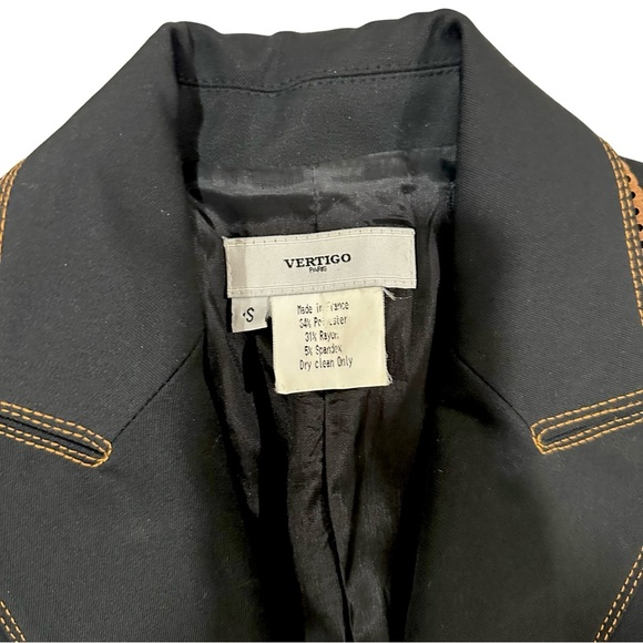 Vintage Tailored Black Blazer Size S Made in France French Chic Quiet Luxury EUC - Picture 4 of 10